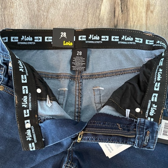 Lois Peter 28/34 Slim 1660 Mid-low Waist Tapered Leg Jeans Denim Blue - Picture 9 of 16